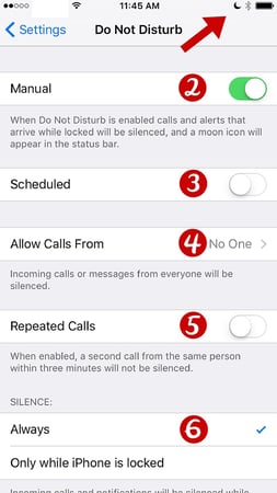 Editing Do not disturb setting on iPhone Editing Do not disturb setting on iPhone