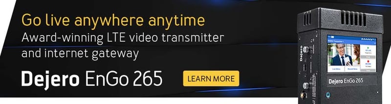 Dejero EnGo 265: Go live anywhere anytime, award-winning LTE video transmitter and internet gateway