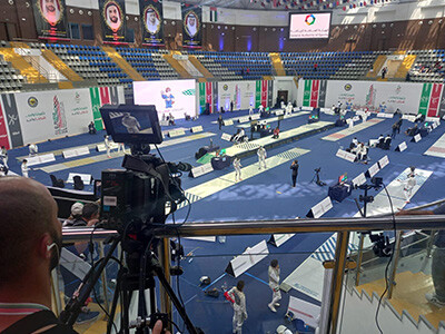 Camera operator at the Youth Games from above