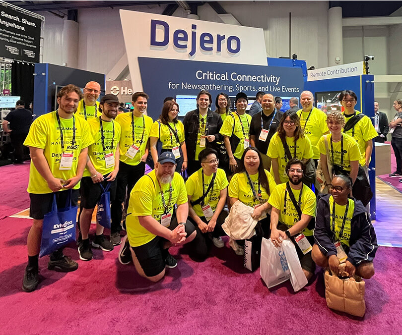 Toronto Metropolitan University students at the Dejero NAB Show 2024 booth