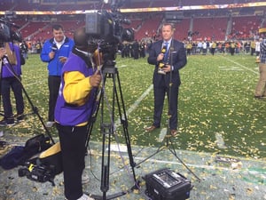 Going live from the field at Levi Stadium after Super Bowl 50