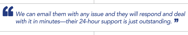 TRP quote - "We can email them with any issue and they will respond and deal with it in minutes - Dejero's 24-hour support is just outstanding."